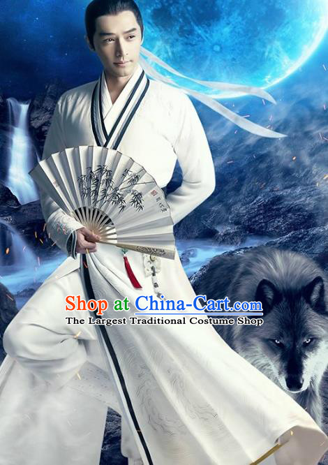 Traditional Chinese Ming Dynasty Swordsman Hanfu Ancient Nobility Childe Historical Costume for Men