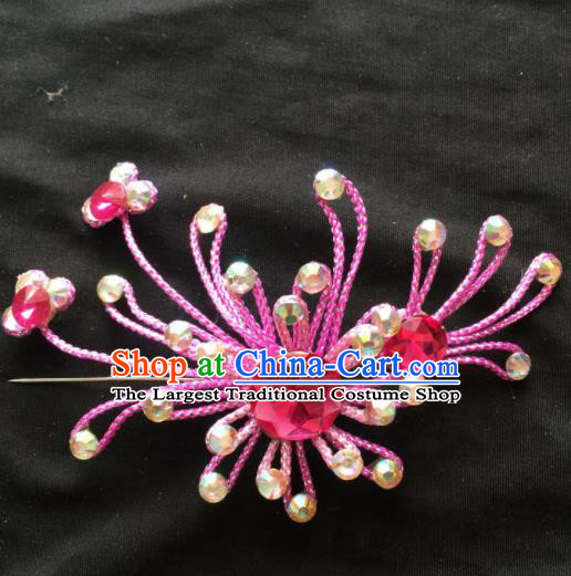 Asian Chinese Beijing Opera Jewelry Accessories Stage Performance Rosy Brooch for Women