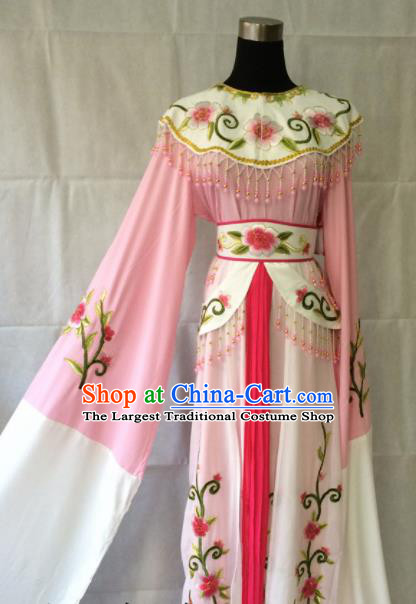 Traditional Chinese Beijing Opera Diva Peri Costume Ancient Princess Pink Hanfu Dress for Women