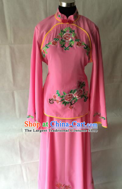 Traditional Chinese Beijing Opera Costume Ancient Maidservants Pink Dress for Women