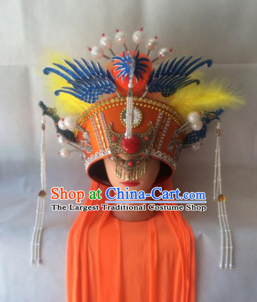 Asian Chinese Beijing Opera Hair Accessories Ancient Empress Dowager Phoenix Coronet Hat for Women