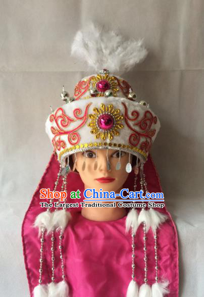 Asian Chinese Beijing Opera Hair Accessories Ancient Ethnic Princess Hat for Women