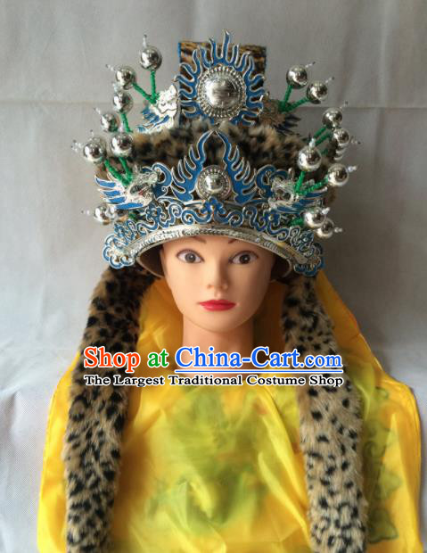 Asian Chinese Traditional Beijing Opera Helmet Headwear Ancient Prince Hat for Men