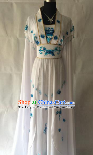 Traditional Chinese Beijing Opera Princess Costume Ancient Peri White Dress for Women