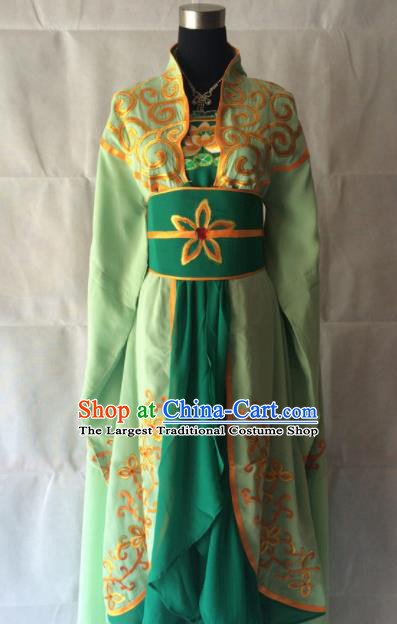 Traditional Chinese Beijing Opera Diva Costume Ancient Imperial Concubine Green Dress for Women
