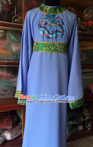 Traditional Chinese Beijing Opera Costume Peking Opera Eunuch Blue Robe