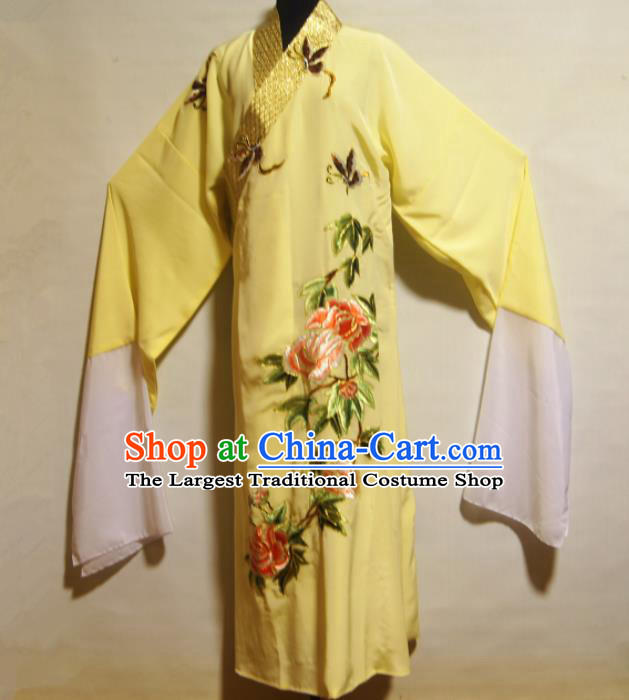 Traditional Chinese Beijing Opera Niche Costume Ancient Scholar Yellow Robe