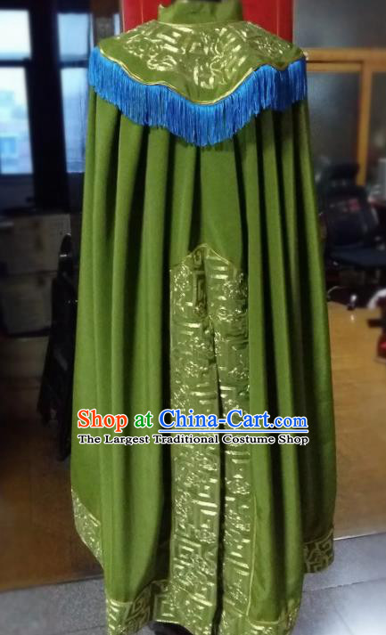 Traditional Chinese Beijing Opera Pantaloon Costume Ancient Female General Green Cloak for Women