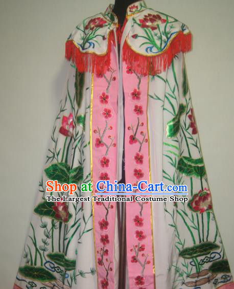 Traditional Chinese Beijing Opera Costume Ancient Imperial Concubine Embroidered Lotus Cloak for Women