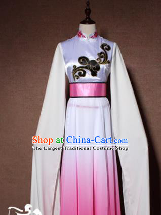 Asian Chinese Traditional Classical Dance Costume Umbrella Dance Pink Dress for Women