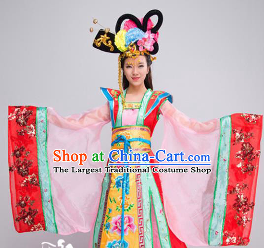 Traditional Chinese Ancient Drama Tang Dynasty Princess Costume Peri Hanfu Dress for Women