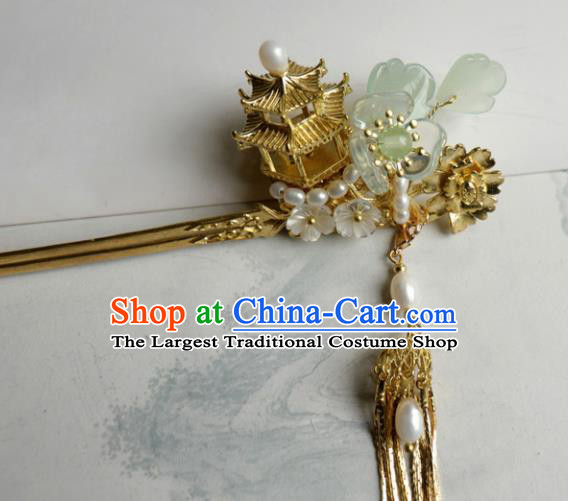 Chinese Ancient Palace Hair Accessories Qing Dynasty Queen Golden Hairpins for Women