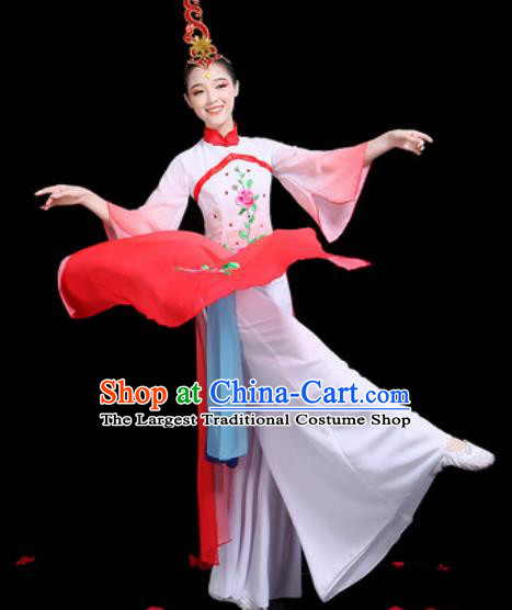 Traditional Chinese Stage Performance Costume Classical Dance Umbrella Dance Red Dress for Women