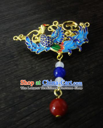 Chinese Ancient Palace Jewelry Accessories Traditional Classical Blueing Tassel Brooch for Women