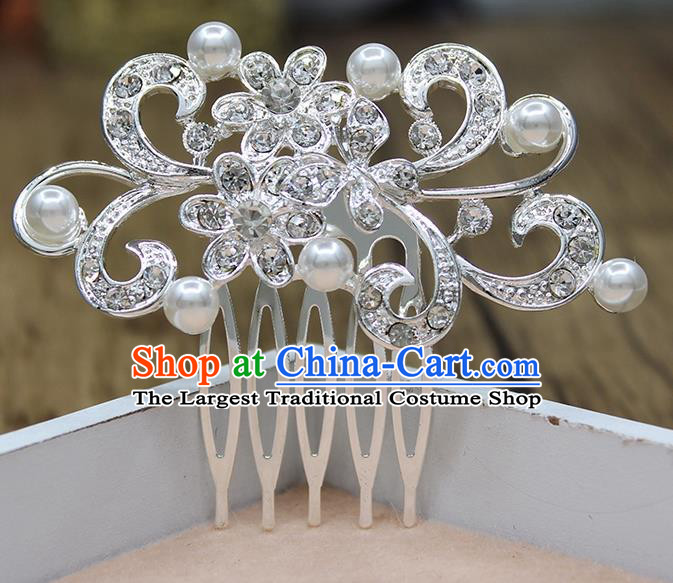 Top Grade Handmade Princess Hair Accessories Classical Crystal Flower Hair Comb for Women