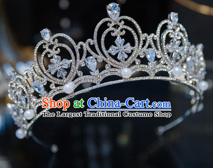 Handmade Baroque Wedding Hair Accessories Princess Zircon Royal Crown for Women