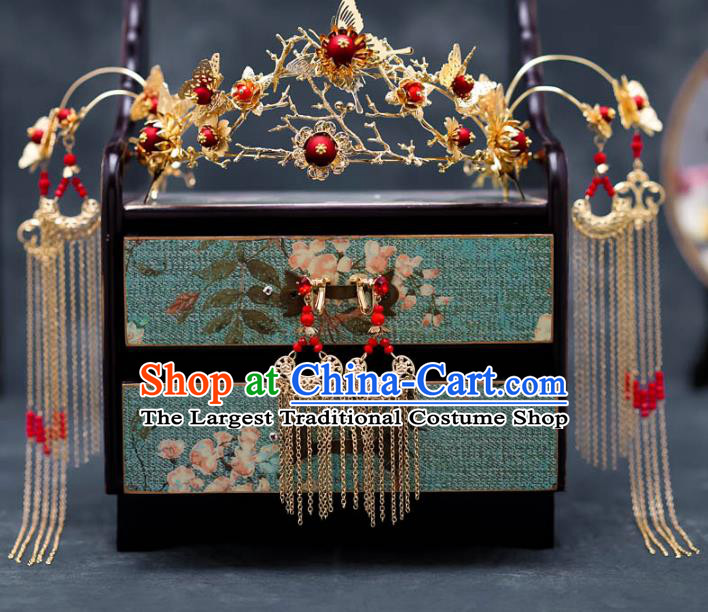 Chinese Ancient Queen Phoenix Coronet Hair Accessories Traditional Hanfu Hairpins for Women