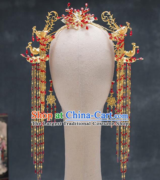 Chinese Ancient Queen Hair Accessories Traditional Hanfu Phoenix Hairpins for Women