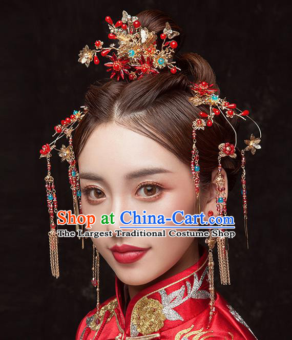 Chinese Ancient Queen Tassel Step Shake Hair Accessories Traditional Hanfu Hairpins for Women