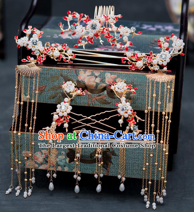 Chinese Ancient Queen Tassel Hair Clips Hair Accessories Traditional Hanfu Hairpins for Women