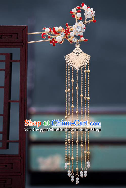 Chinese Ancient Queen Tassel Hair Clips Hair Accessories Traditional Hanfu Hairpins for Women