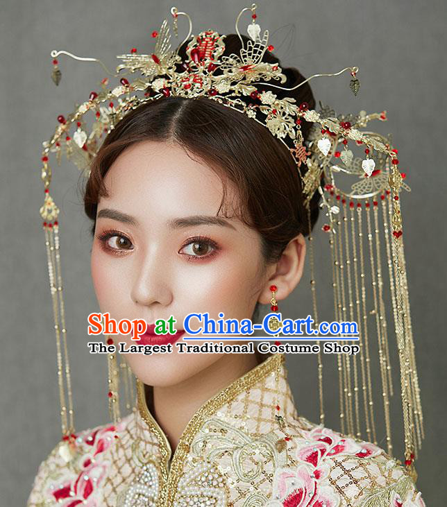 Chinese Ancient Wedding Phoenix Coronet Traditional Bride Palace Hair Accessories for Women