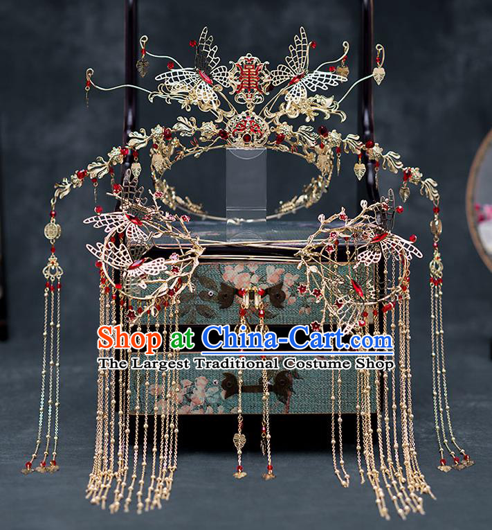 Chinese Ancient Wedding Phoenix Coronet Traditional Bride Palace Hair Accessories for Women