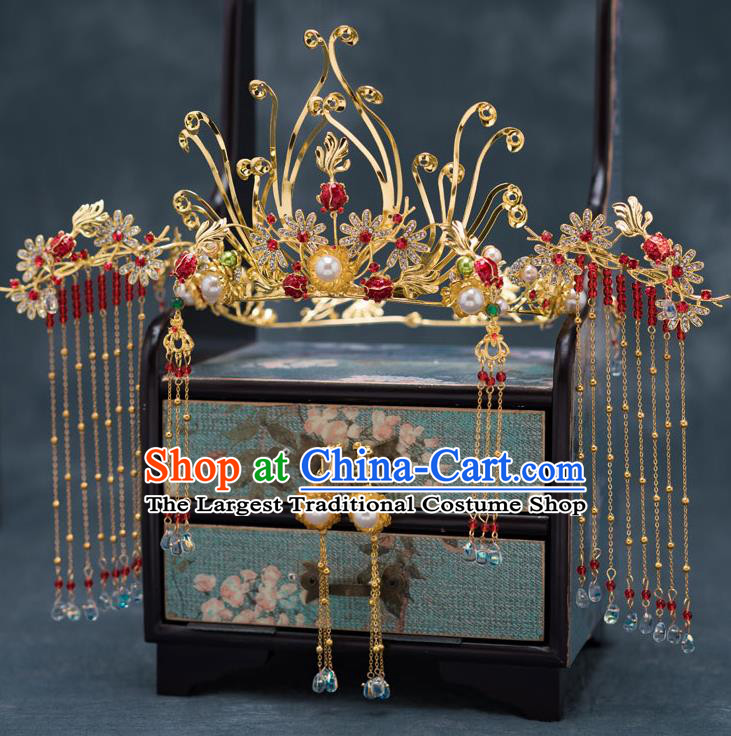 Chinese Ancient Palace Phoenix Coronet Traditional Bride Hair Accessories for Women