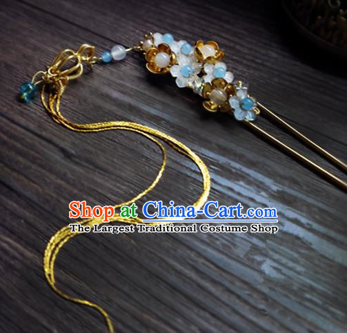 Chinese Ancient Hair Accessories Classical Tassel Hair Clip Traditional Bride Hanfu Hairpins for Women