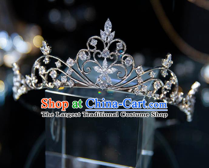 Top Grade Handmade Wedding Hair Accessories Baroque Princess Zircon Royal Crown for Women