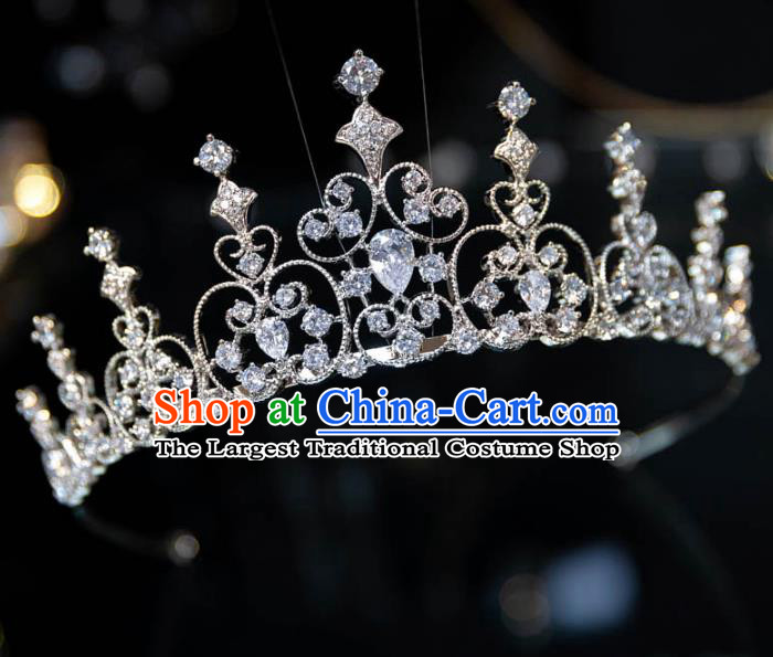 Handmade Wedding Hair Accessories Baroque Princess Zircon Royal Crown for Women