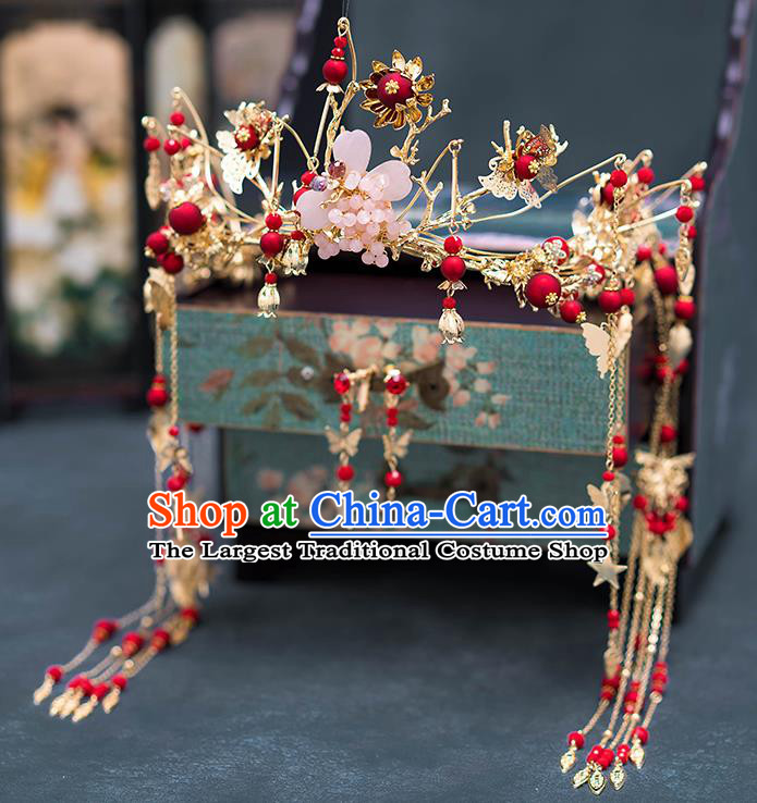 Chinese Ancient Palace Hair Accessories Hairpins Traditional Bride Tassel Hair Clasp for Women