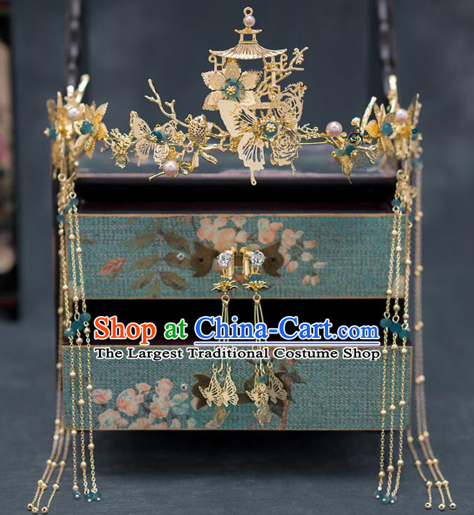 Chinese Ancient Bride Wedding Hair Clasp Traditional Palace Hair Accessories for Women