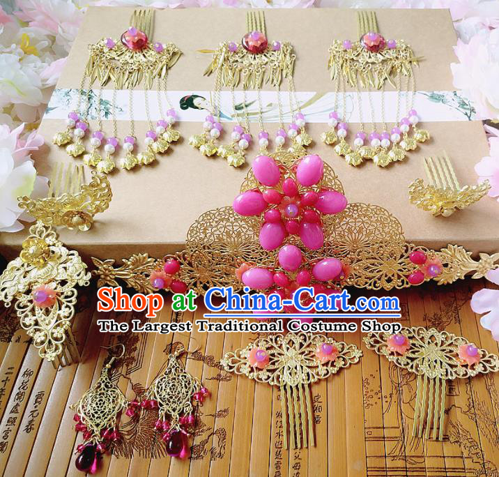 Chinese Ancient Beyond The Realm Of Conscience Queen Hair Accessories Traditional Hanfu Palace Phoenix Coronet Hairpins for Women