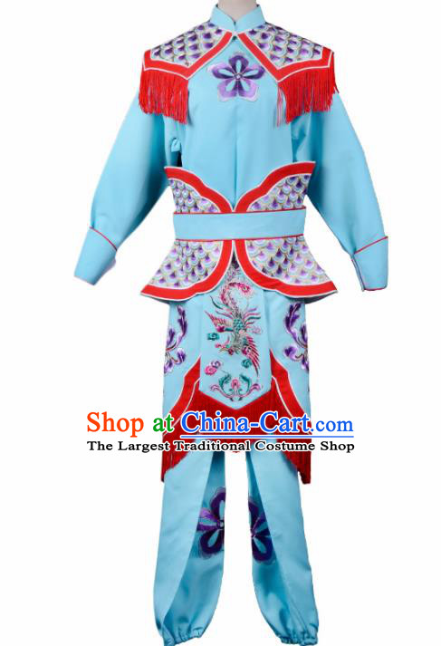 Professional Chinese Traditional Beijing Opera Costume Peking Opera Swordswomen Blue Clothing for Adults