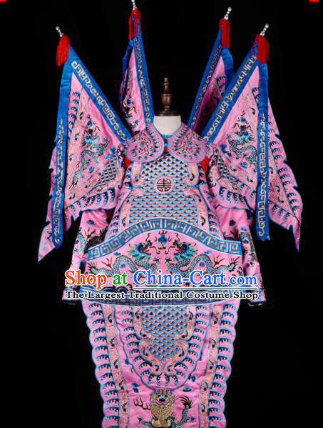 Professional Chinese Beijing Opera Costume Traditional Peking Opera General Pink Clothing for Adults