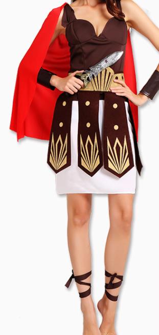 Traditional Rome Costume Ancient Roman Female Warrior Goddess Dress for Women