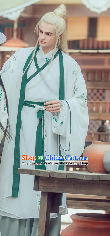 Chinese Traditional Jin Dynasty Replica Costumes Ancient Swordsman Hanfu Clothing for Men