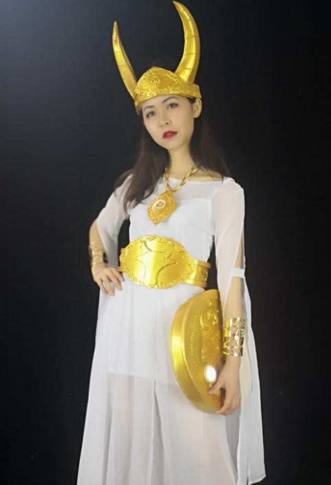 Traditional Roman Costume Ancient Rome Female Warrior Stola White Dress for Women