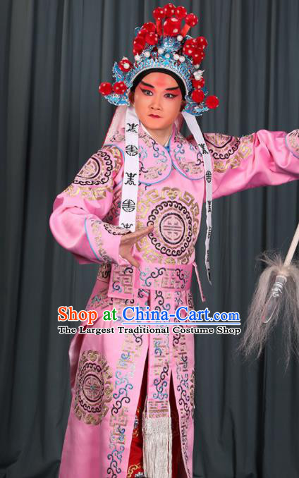 Professional Chinese Beijing Opera Takefu Costume Ancient Swordsman Pink Clothing for Adults