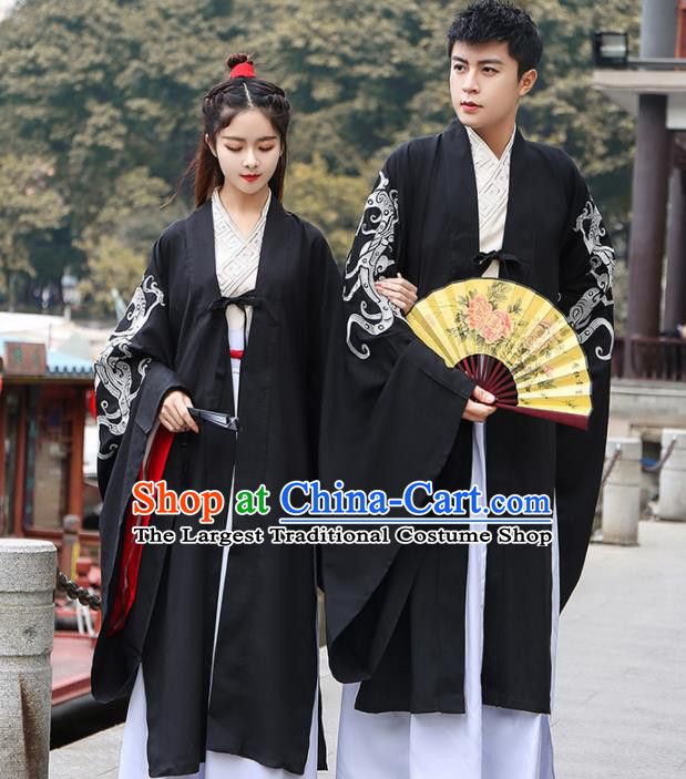 Chinese Ancient Hanfu Dress Traditional Jin Dynasty Swordsmen Replica Costume for Women for Men