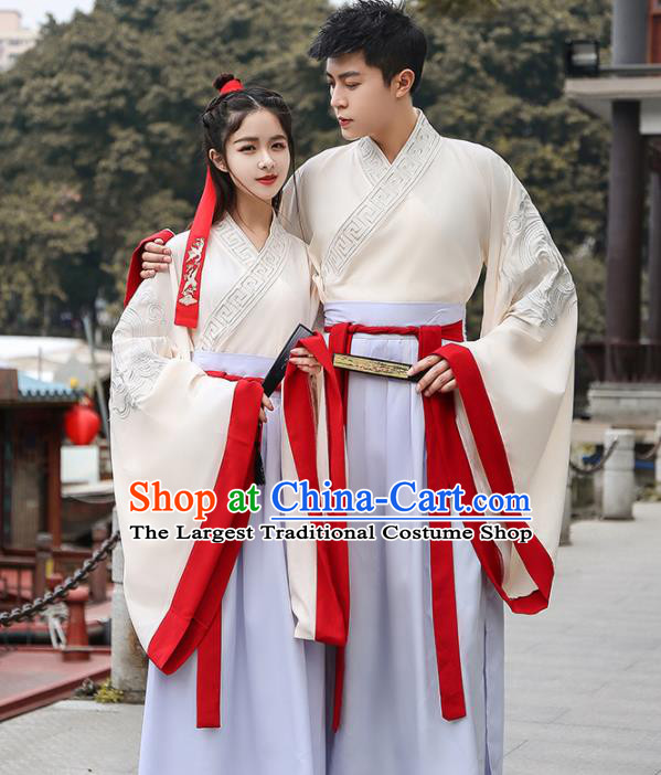 Chinese Ancient Hanfu Dress Traditional Jin Dynasty Swordsmen Replica Costume for Women for Men