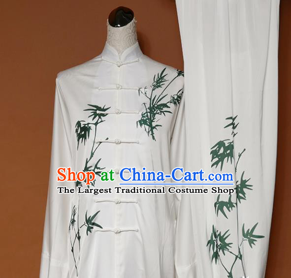 Top Grade Kung Fu Costume Martial Arts Training Tai Ji Printing Bamboo Uniform for Adults