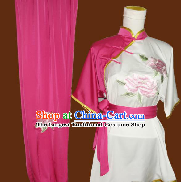 Chinese Traditional Martial Arts Embroidered Uniform Kung Fu Group Competition Costume for Women
