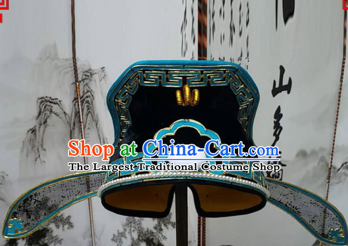 Chinese Beijing Opera Hair Accessories Ancient Number One Scholar Black Hat for Men