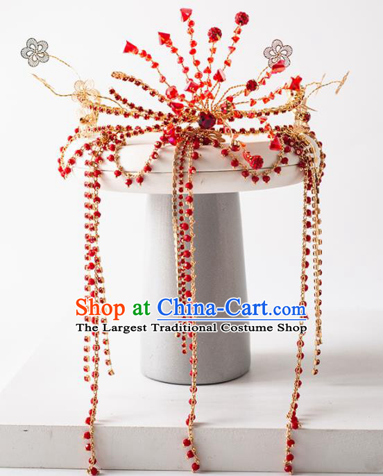 Top Grade Chinese Handmade Wedding Bracelet Bride Red Tassel Arm Accessories for Women