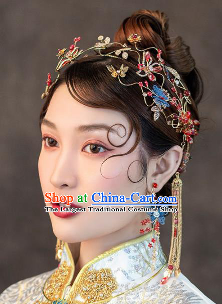 Chinese Ancient Handmade Bride Hair Clasp Hairpins Traditional Classical Wedding Hair Accessories for Women