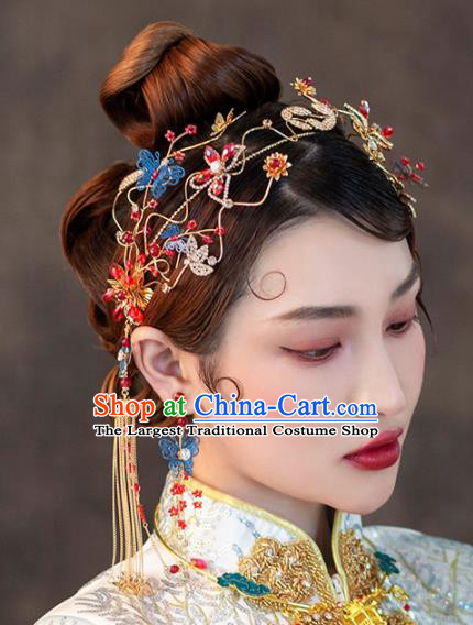 Chinese Ancient Handmade Bride Hair Clasp Hairpins Traditional Classical Wedding Hair Accessories for Women