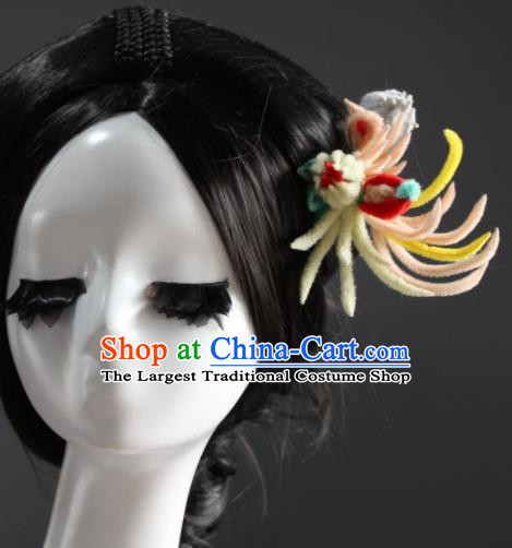 Top Grade Chinese Ancient Palace Queen Velvet Phoenix Hairpins Traditional Hair Accessories Headdress for Women