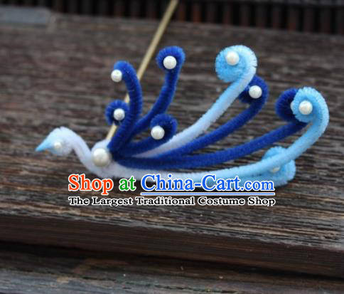 Top Grade Chinese Ancient Palace Queen Velvet Phoenix Hairpins Traditional Hair Accessories Headdress for Women